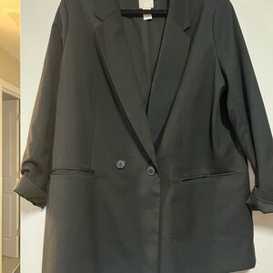H&M Classic Black Double-Breasted Blazer
